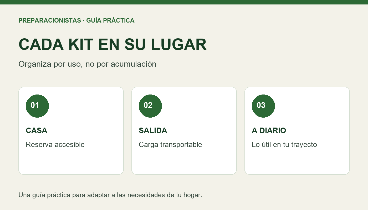 Kit de casa, mochila de evacuación y bolsa diaria: qué va en cada uno