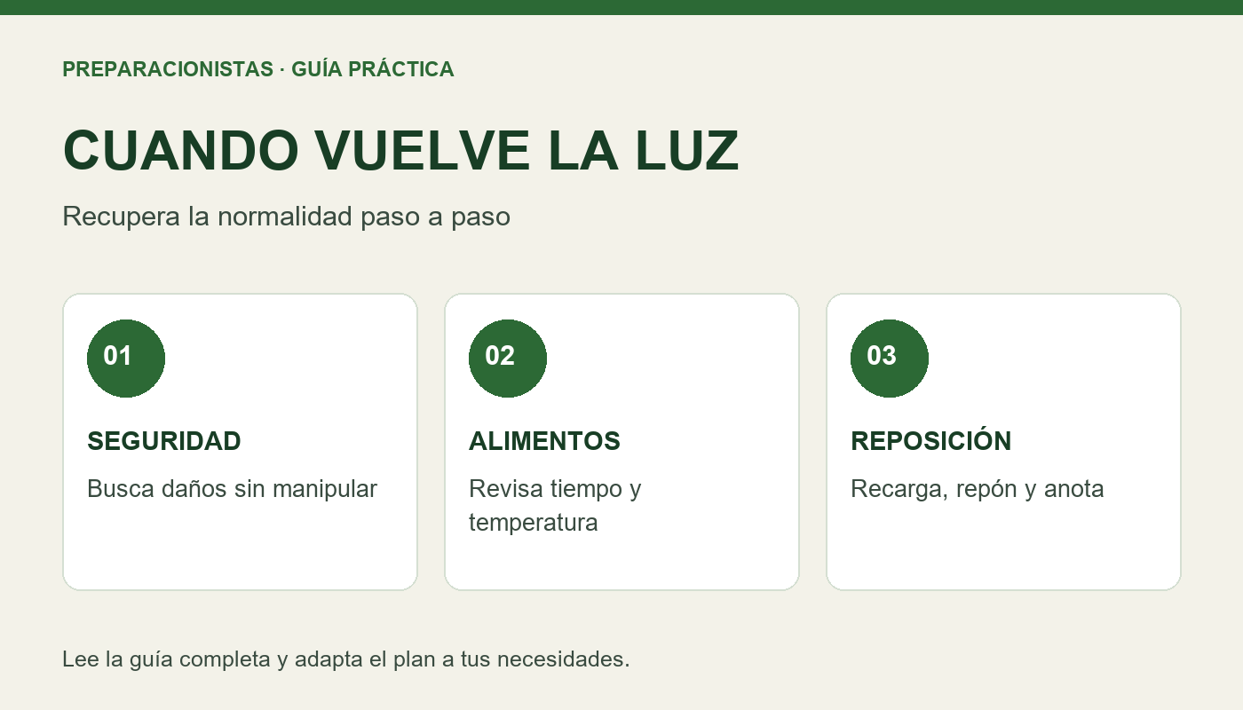 Qué revisar cuando vuelve la luz después de un apagón